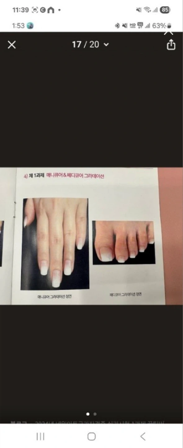 8월 6일 네일 실기 모델 구해요
