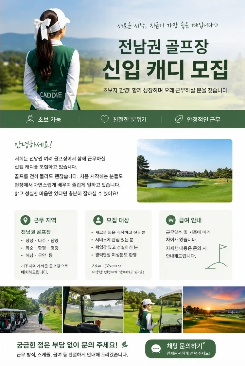 전남권.신입/경력 골프캐디모집