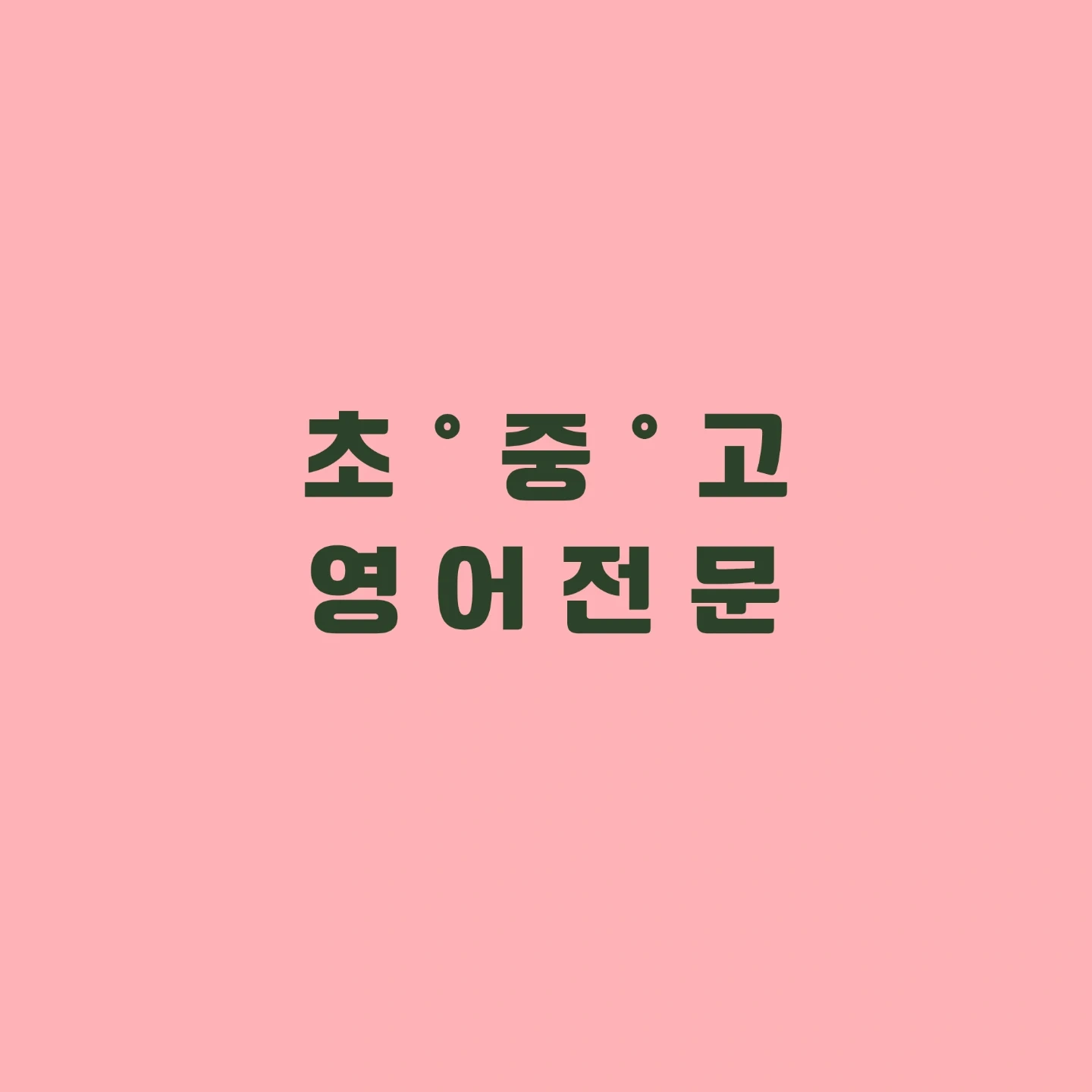 초중등 영어 강사