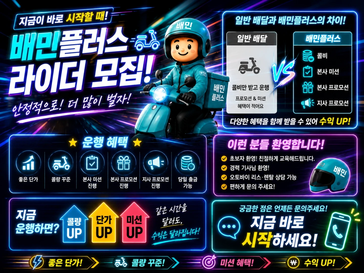 배민플러스 공식 협력사 기사모집합니다 .