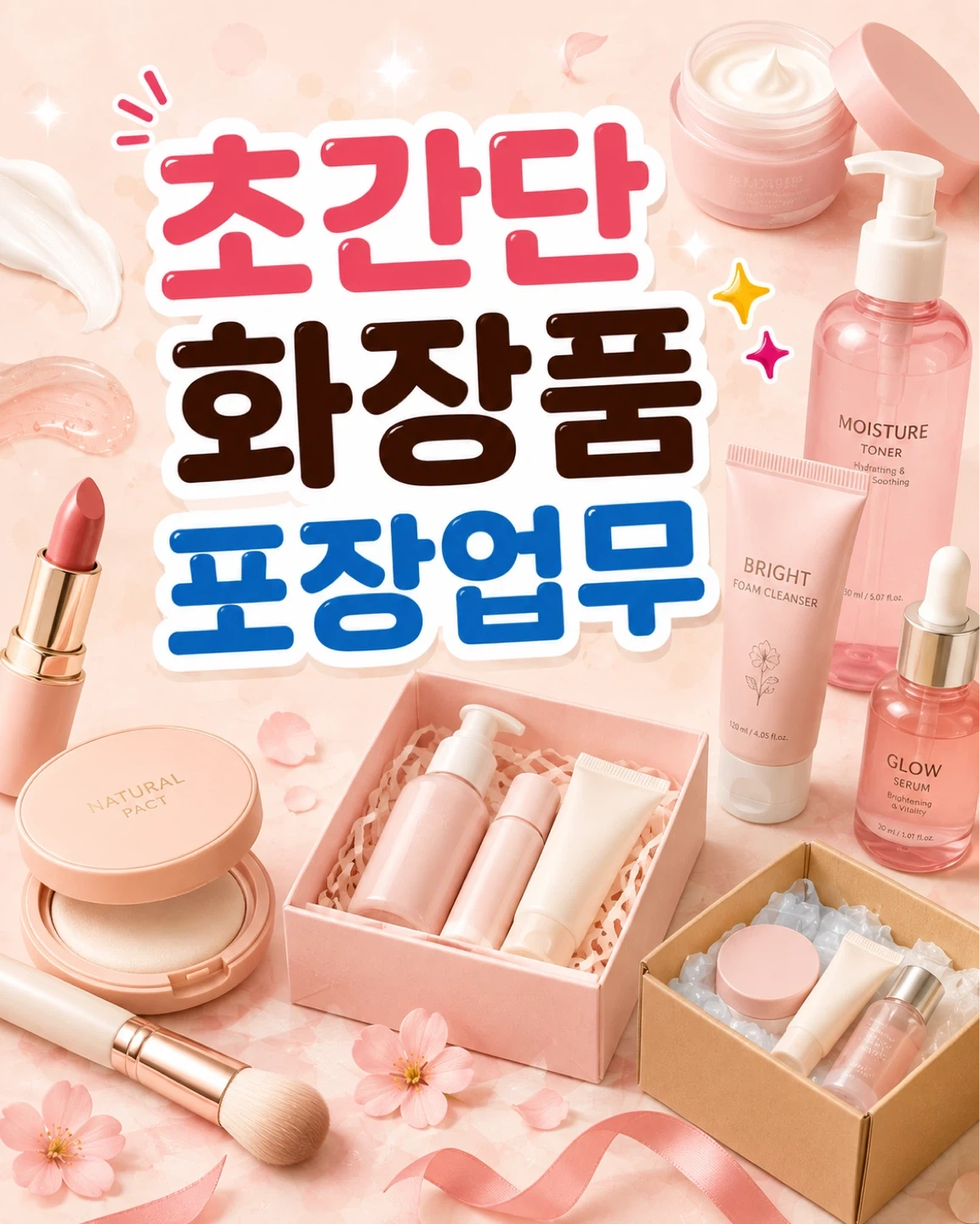 10월15일(목)기초케어 화장품 포장업무(당일지급!)