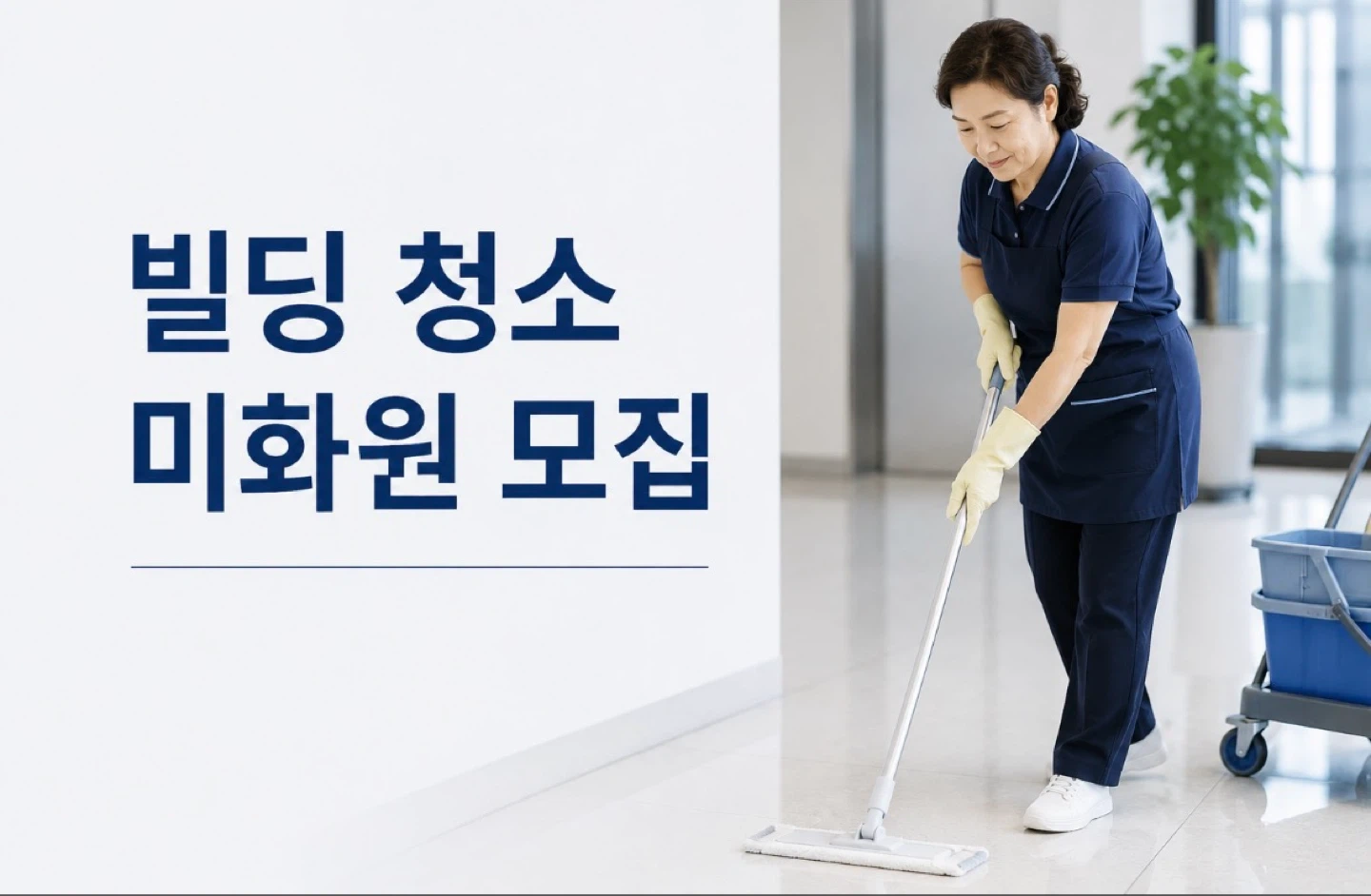 빌딩 청소 미화 정직원 모집합니다