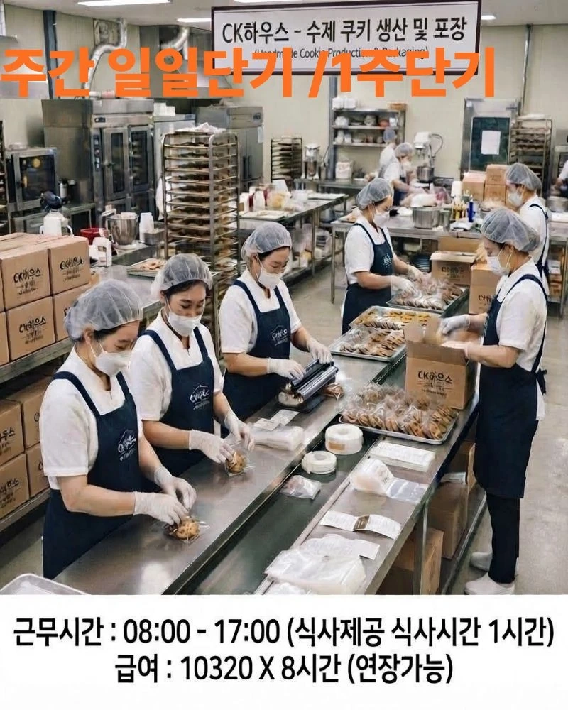 일당9만원 익일지급 쿠키 생산 데코