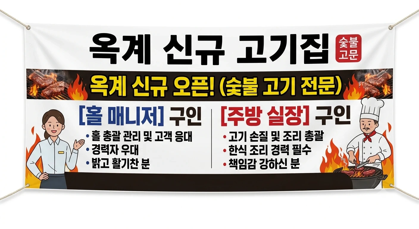 고기집 주방 실장 홀 매니져 구인합니다