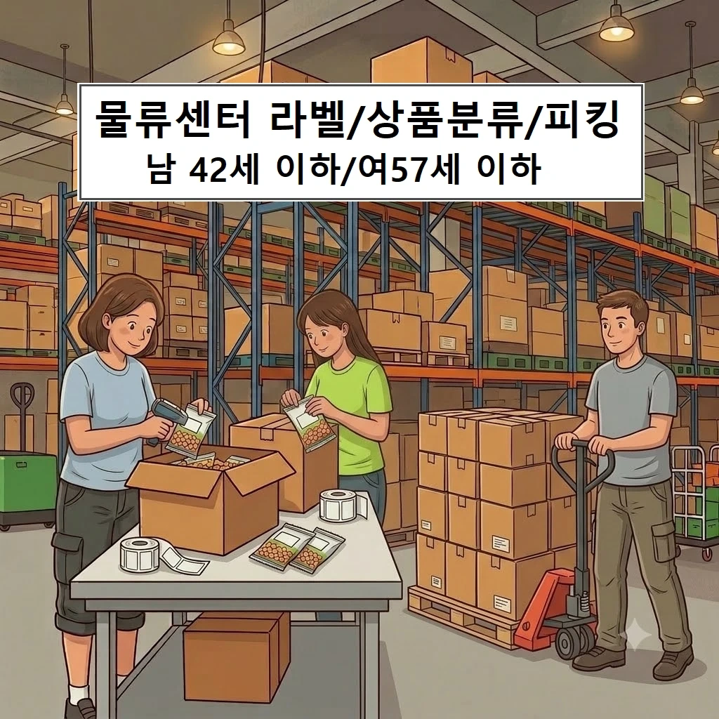 당일알바/지게차/과자라벨작업 및 피킹 125,00