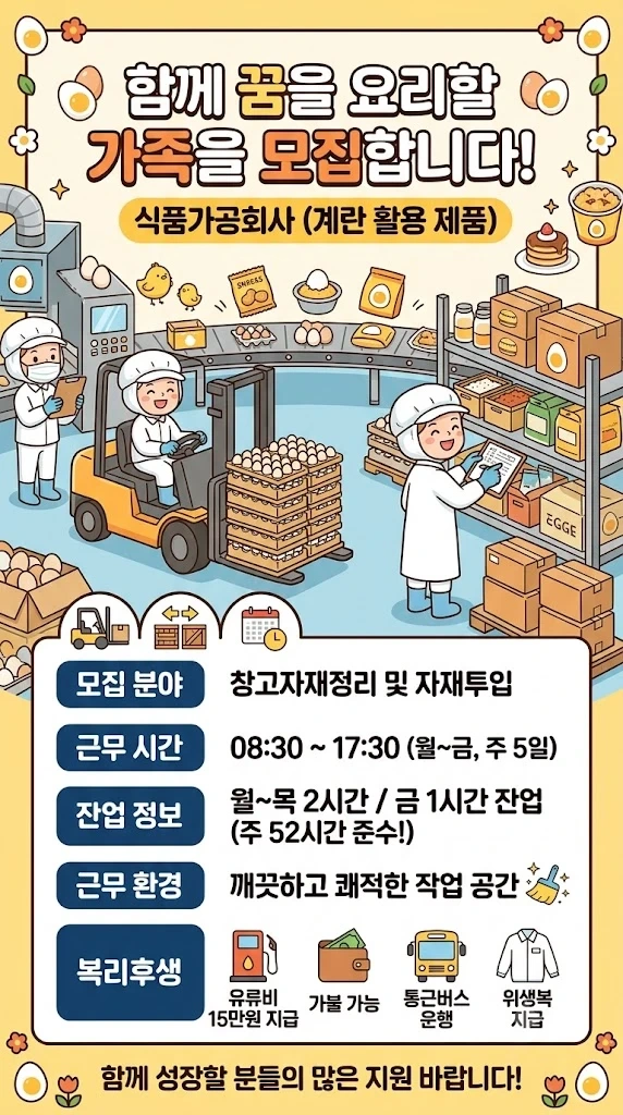 식품가공전문기업 생산작업