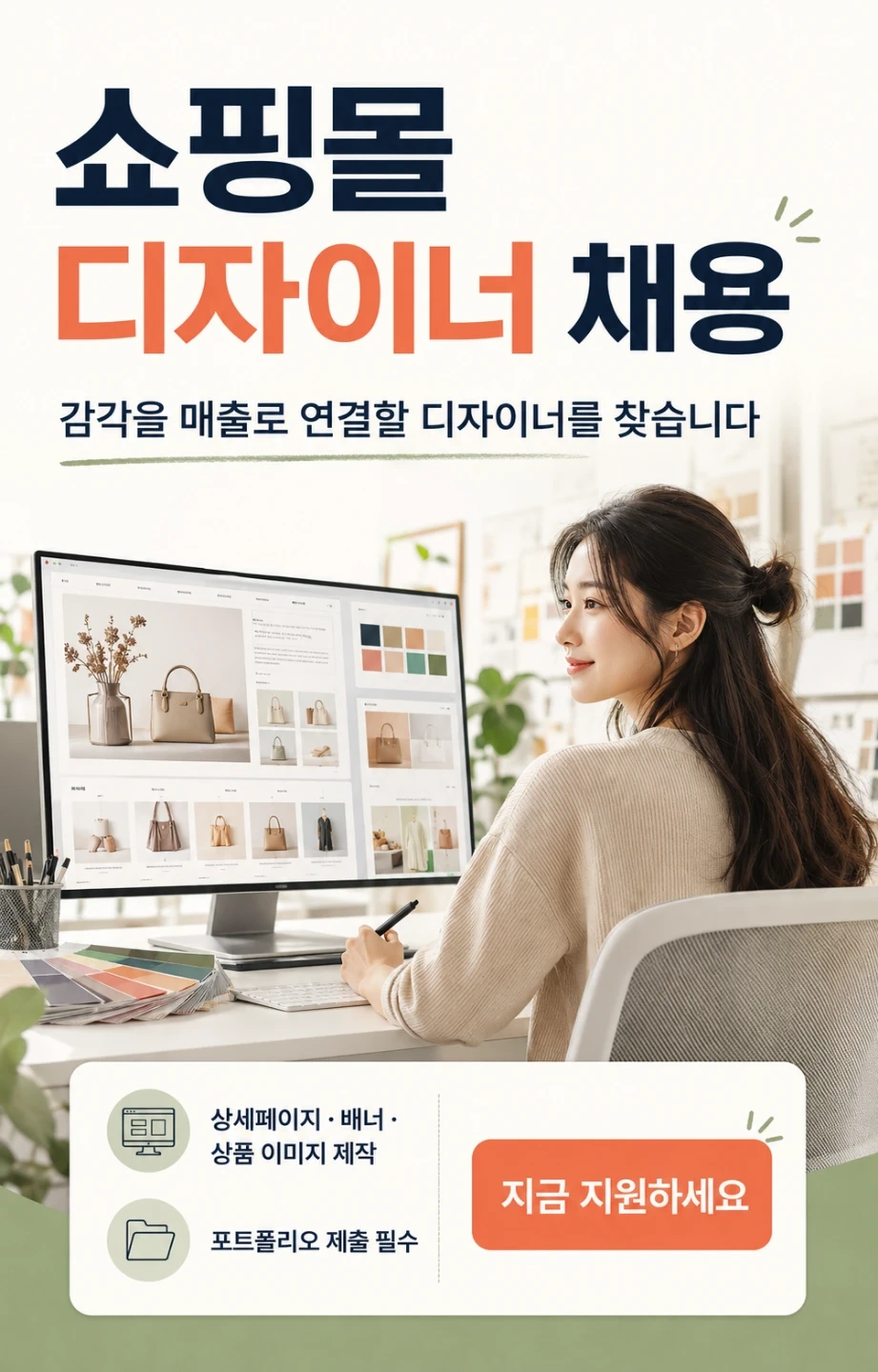 온라인 쇼핑몰 상세페이지 및 배너 디자이너 모집