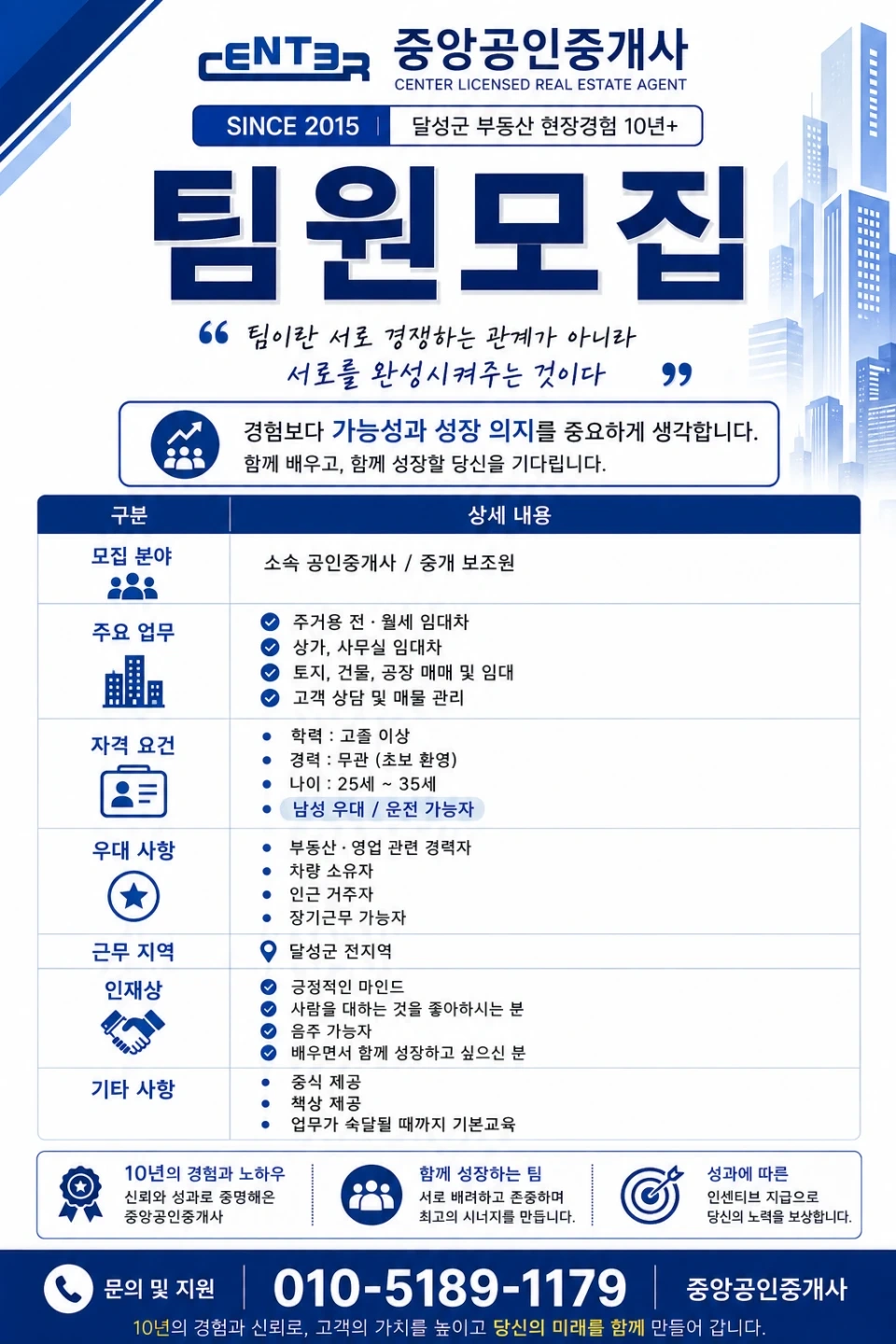 중앙공인중개사사무소 팀원모집
