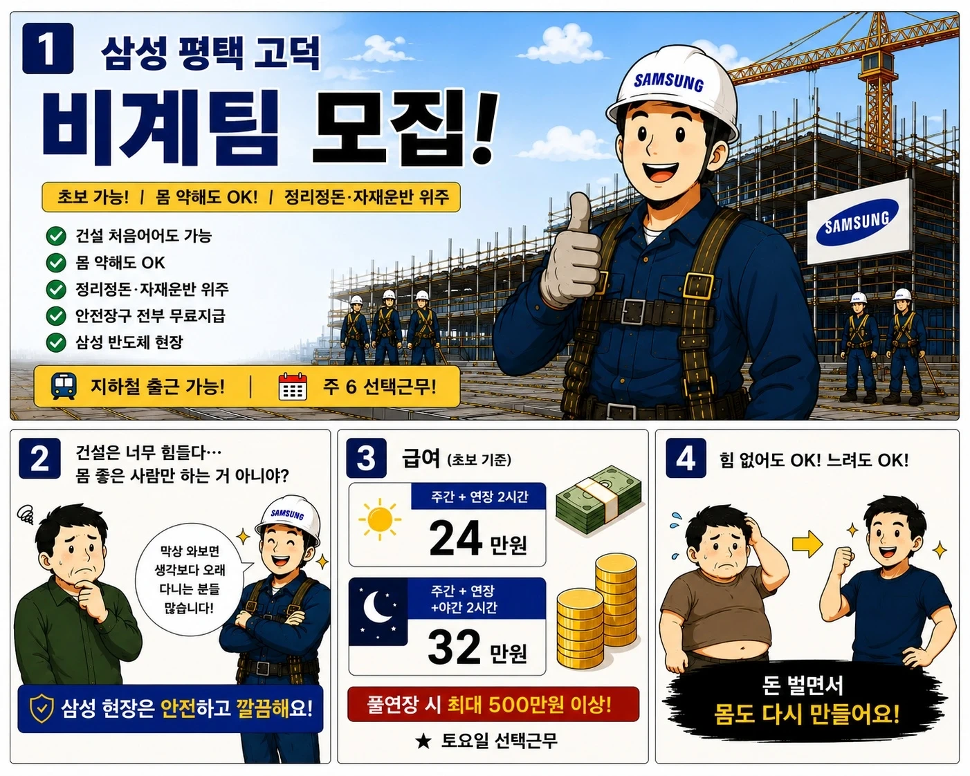 초보환영 삼성 비계 꿀보직 사무직보다 편하게
