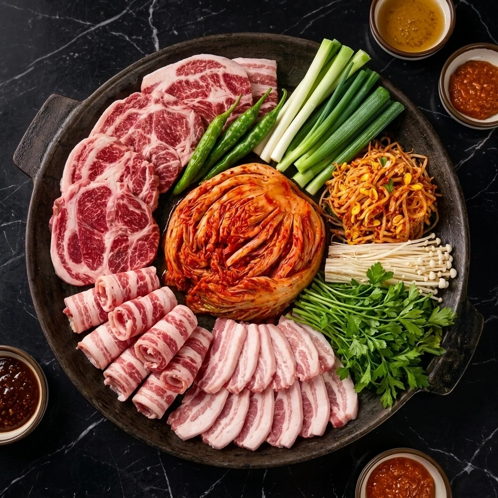 문인재 미나리 솥뚜껑 삽겹살 고기집에서 오픈멤버 구합니