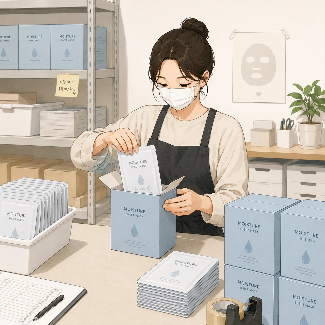마스크팩포장/10만원/자차우대