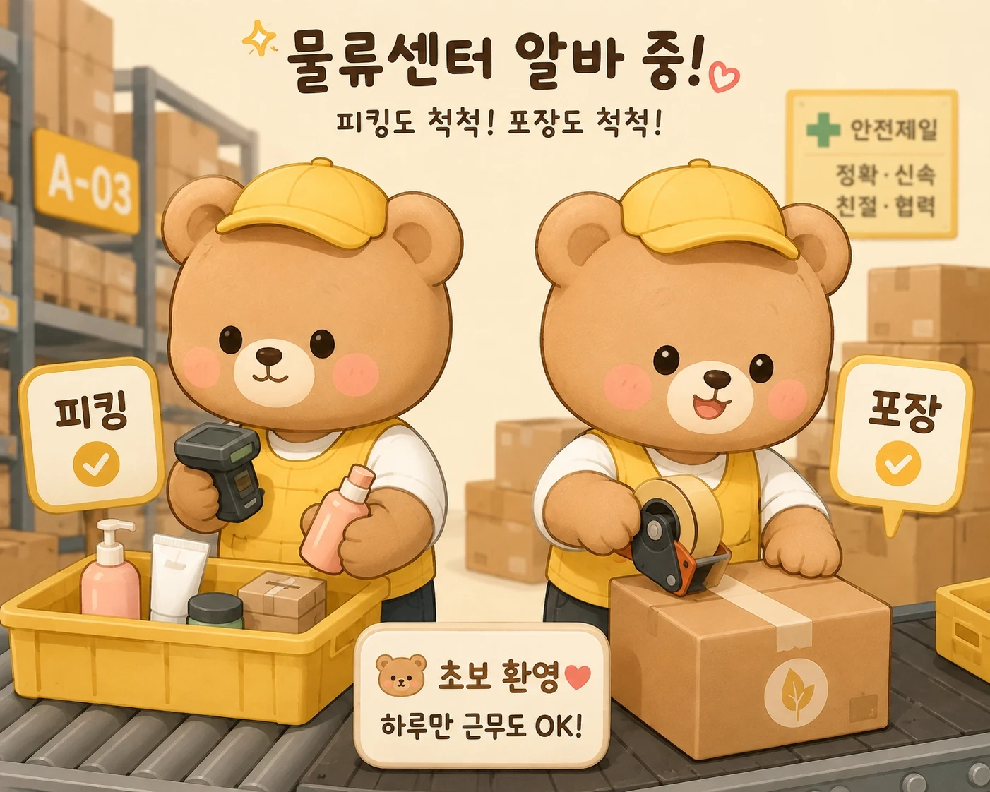 내일 근무 가능하신분 여기로
