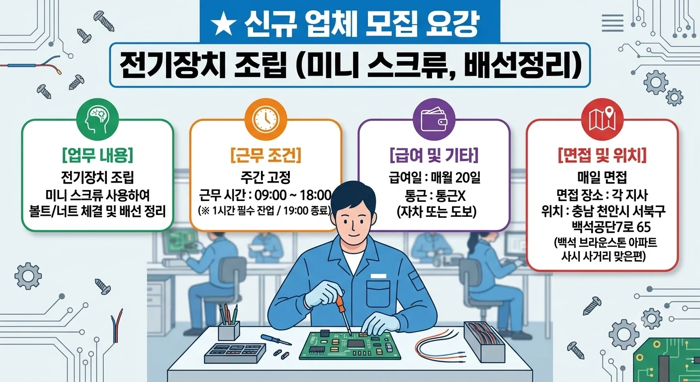 백석동/자차/대중교통/배성정리/미니스크류조립/