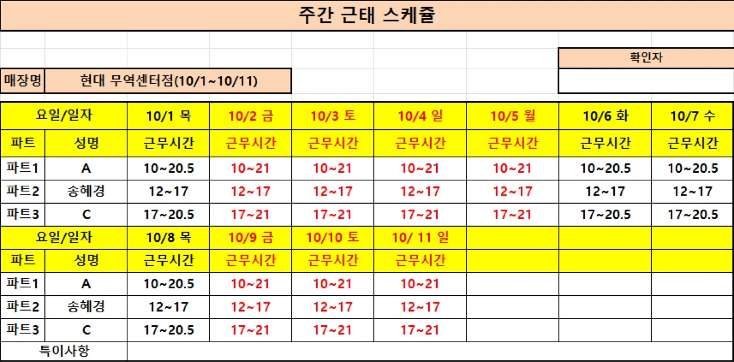 현대 무역센터 디저트팝업 판매 단기 알바 급구