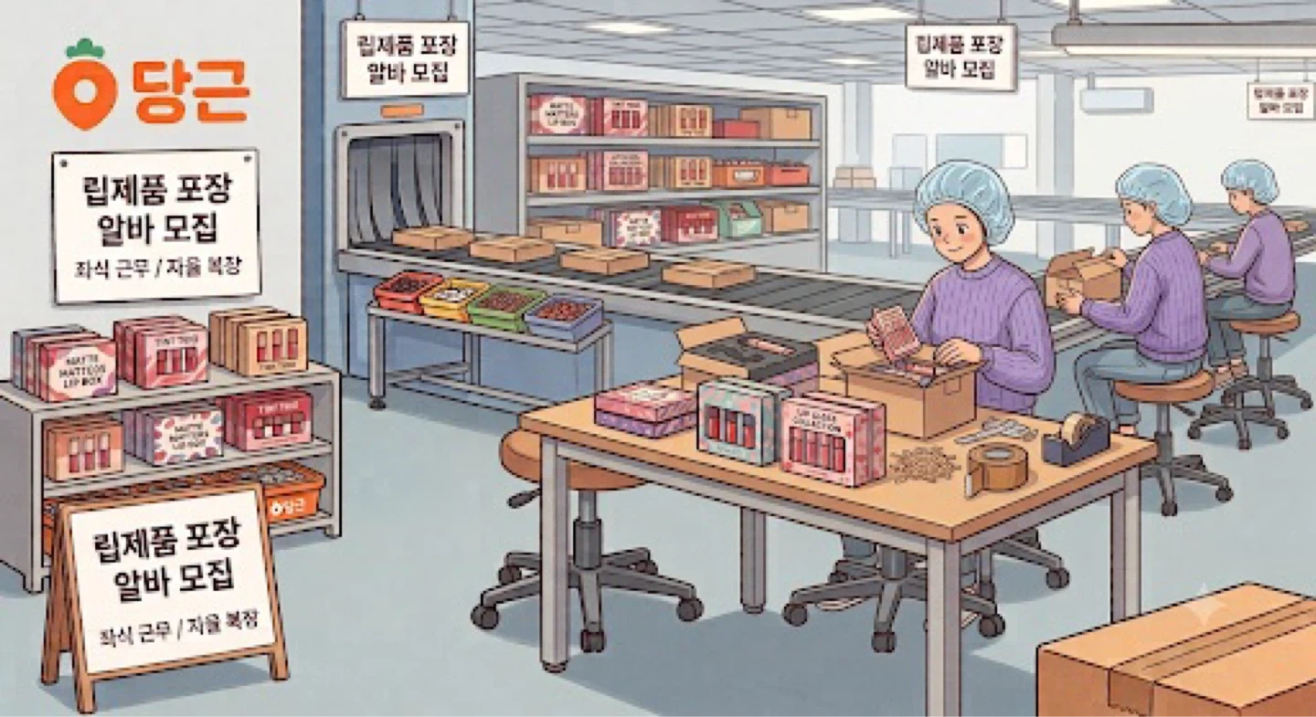 도당동/좌식/신규업체/화장품포장/1달알바/익일지급