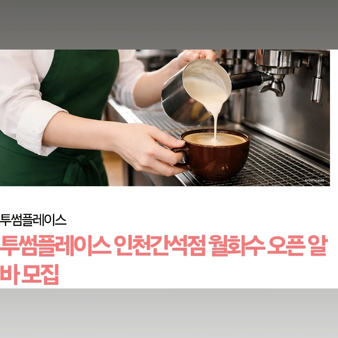 투썸플레이스 월화수 오픈 스탭 모집