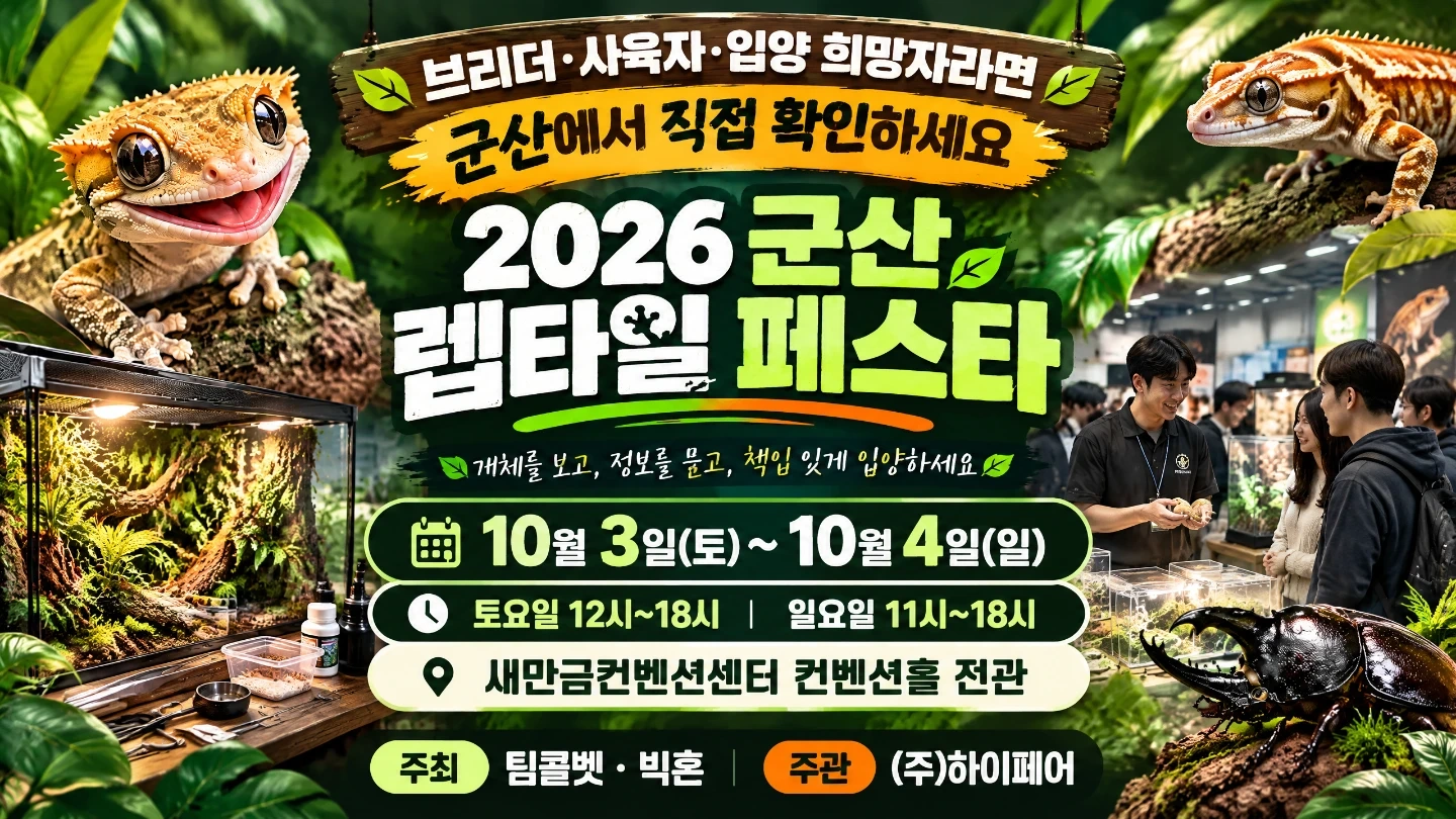 10.3~4군산 지스코 파충류박람회 파충류 판매 알바