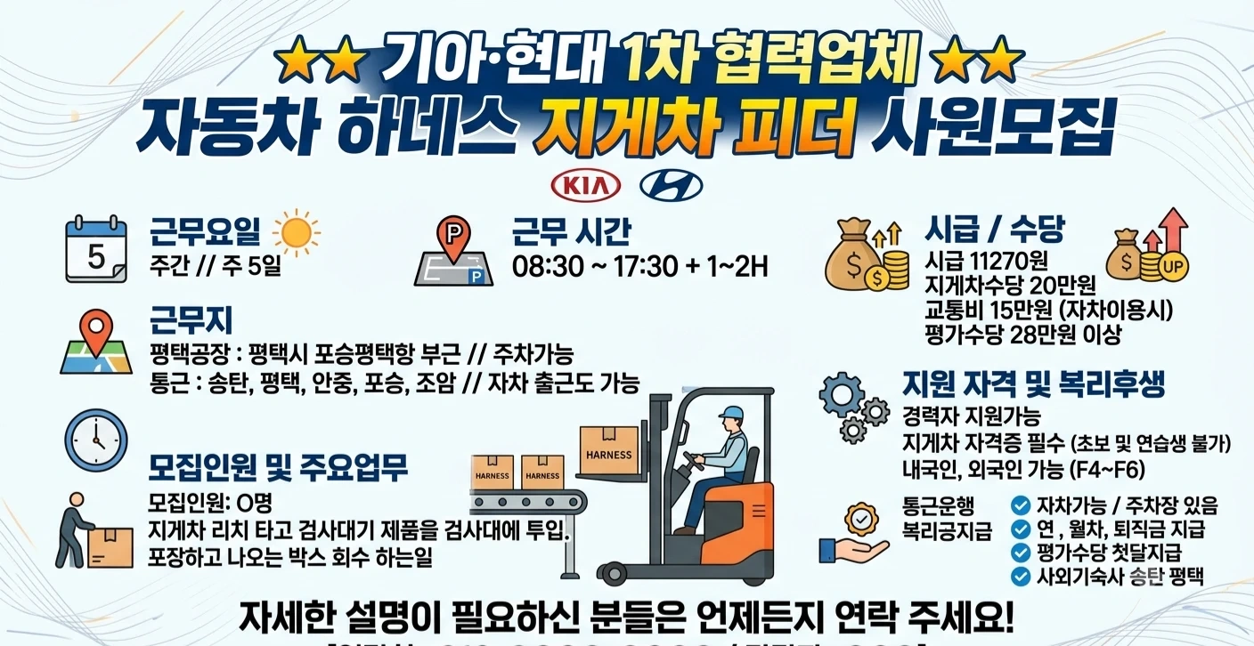 포승 주간 지게차 각종수당.지급