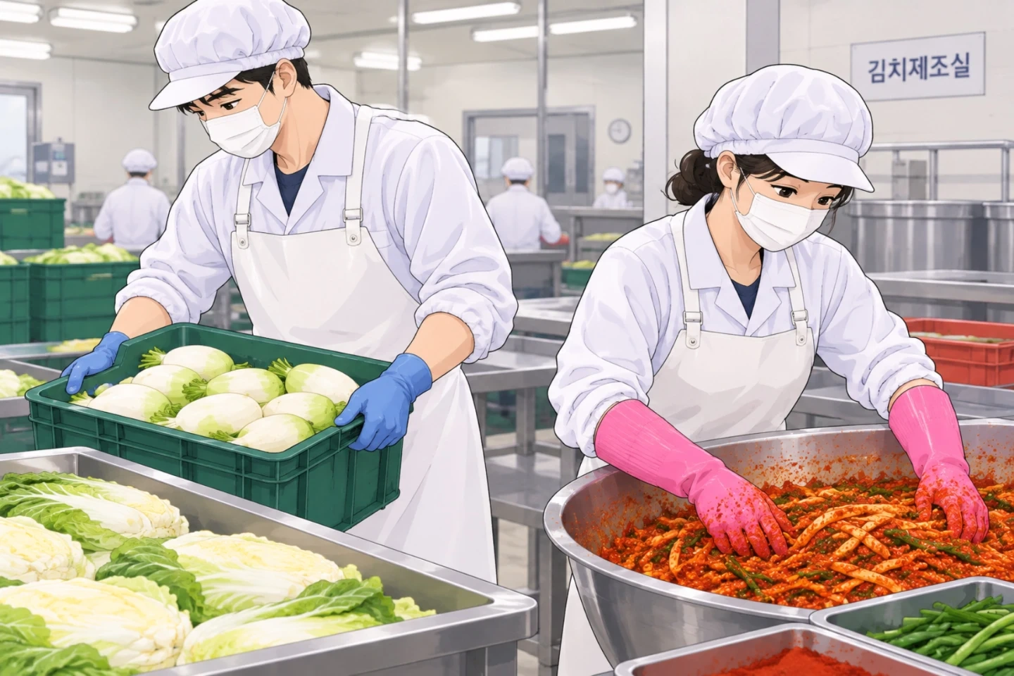 정규직)김치식품제조/외국인가능/연장자가능