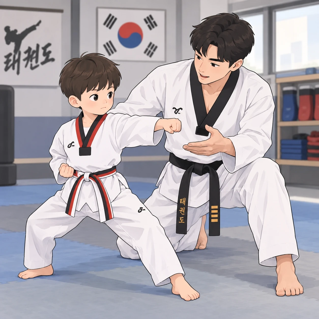주말에 7살 남아 국기원 검은띠 대비 개인지도 해주실분