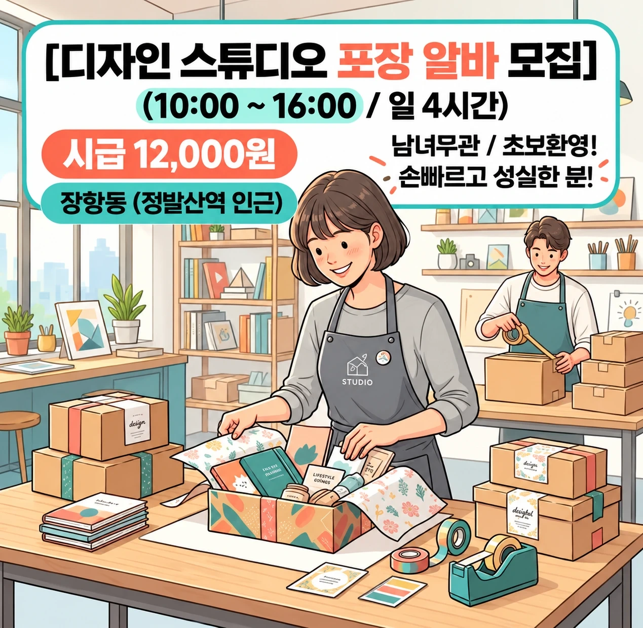 디자인 스튜디오 포장 알바 9/18(금)