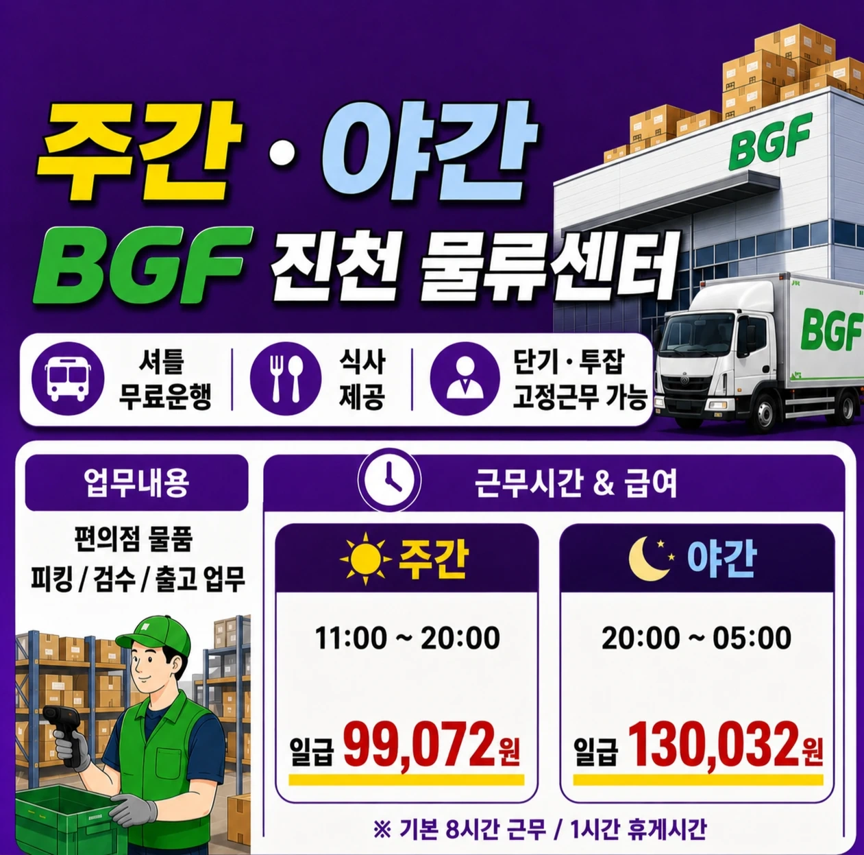일급 익일지급!! 원하는 날만 골라서 근무 가능!!
