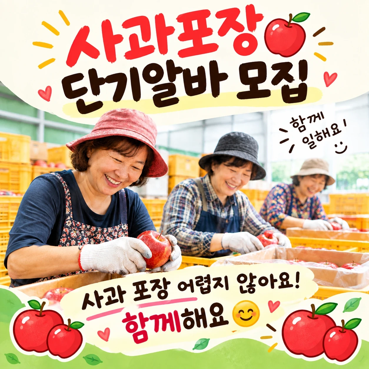 추석 명절전 단기알바 모집 (사과포장)