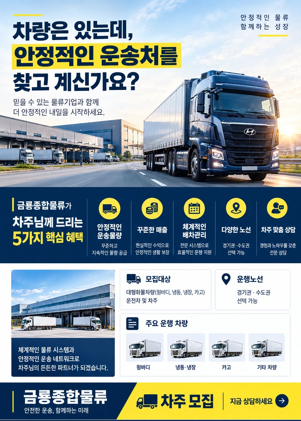 5t~18t 윙바디 차량소지자 모집