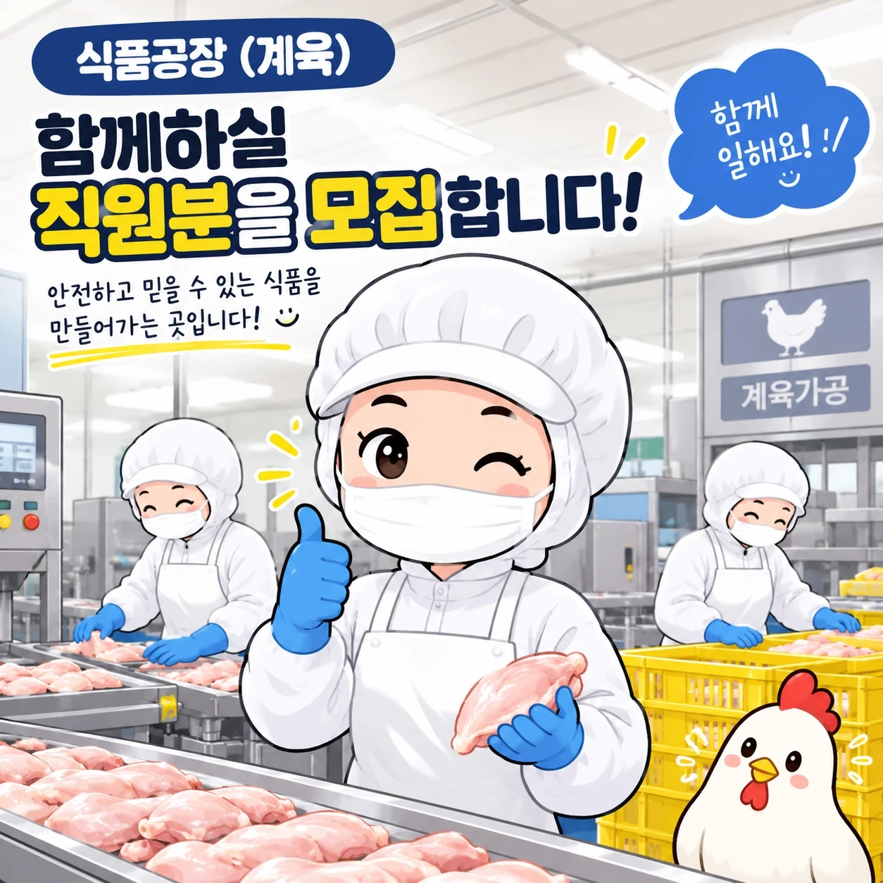 식품 생산업무 당일근무 (야간,좌식 꿀알바) 매주고정