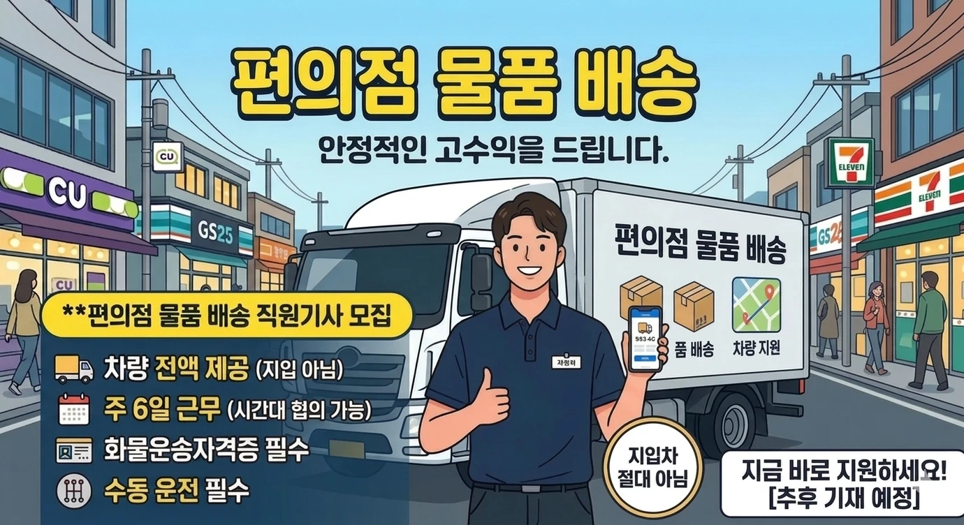 편의점 배송 기사 모집(지입x)