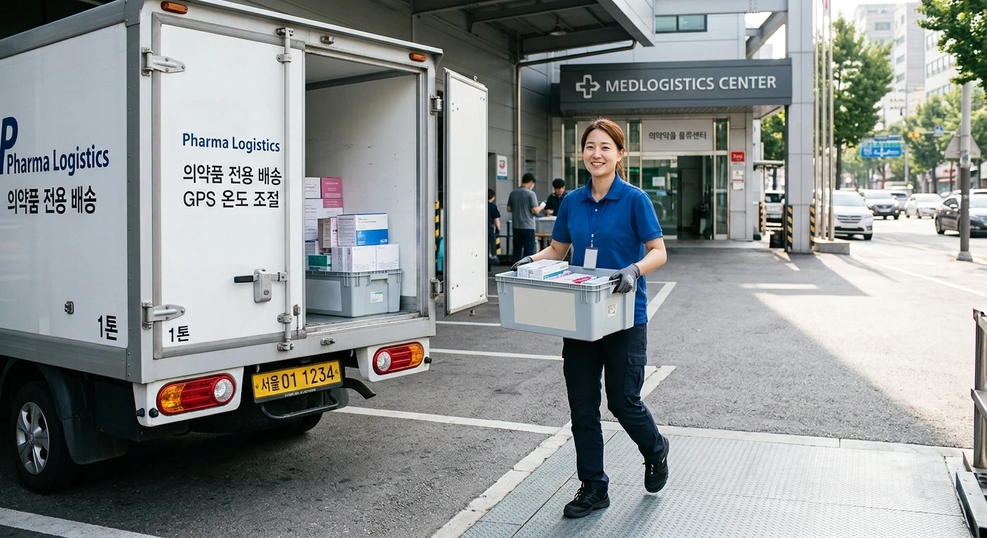 주5일 및 법정공휴일 휴무 1톤 의약품 배송업무