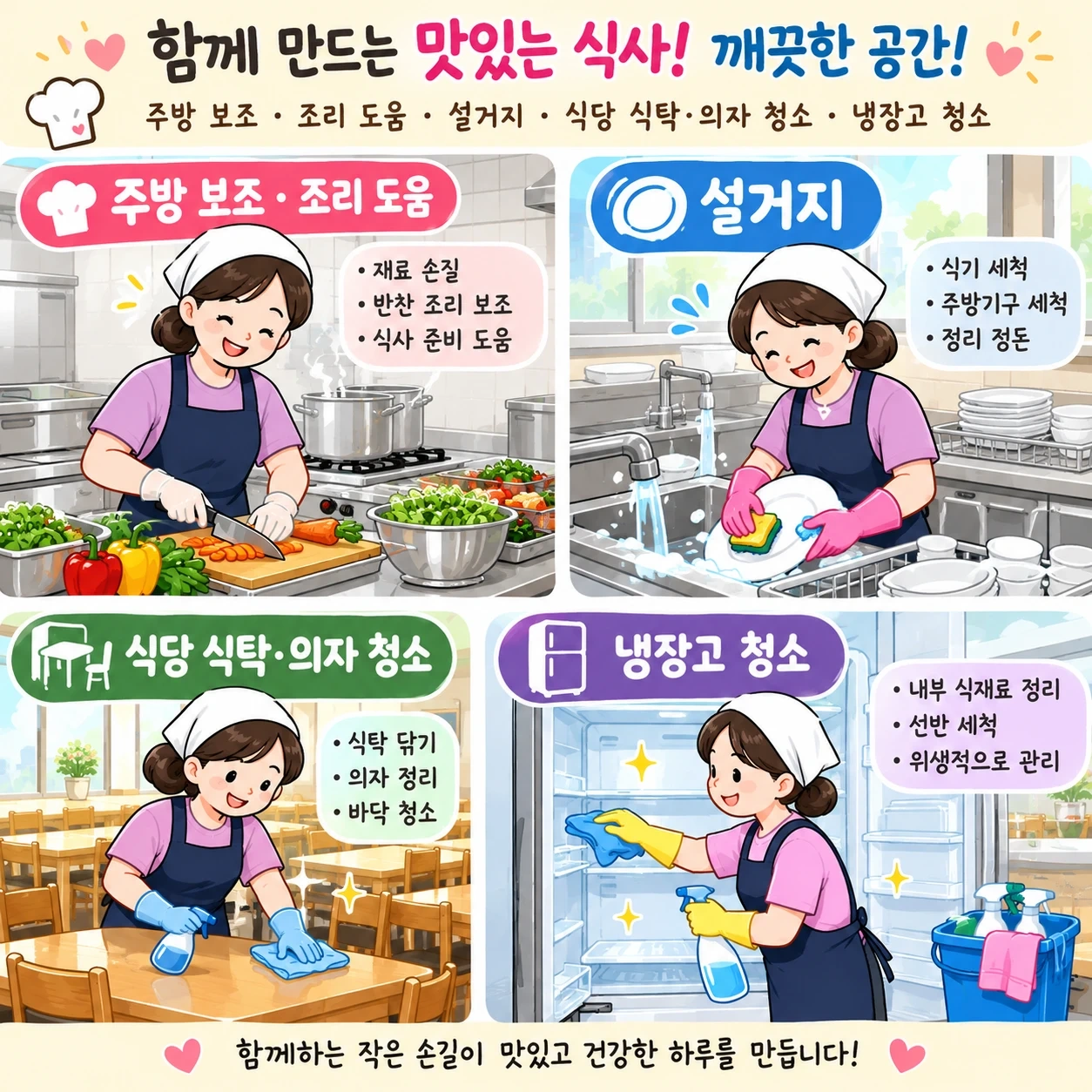 조리 보조 60세이상 구함 (60인분)