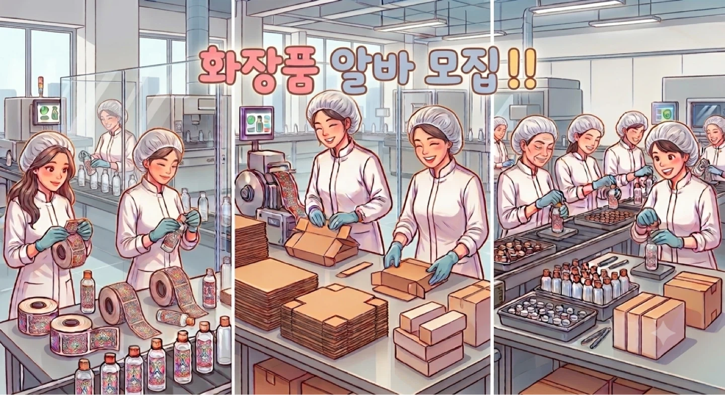 춘의역인근/기초제품/라벨부착 및 단박스접기/쉬운알바