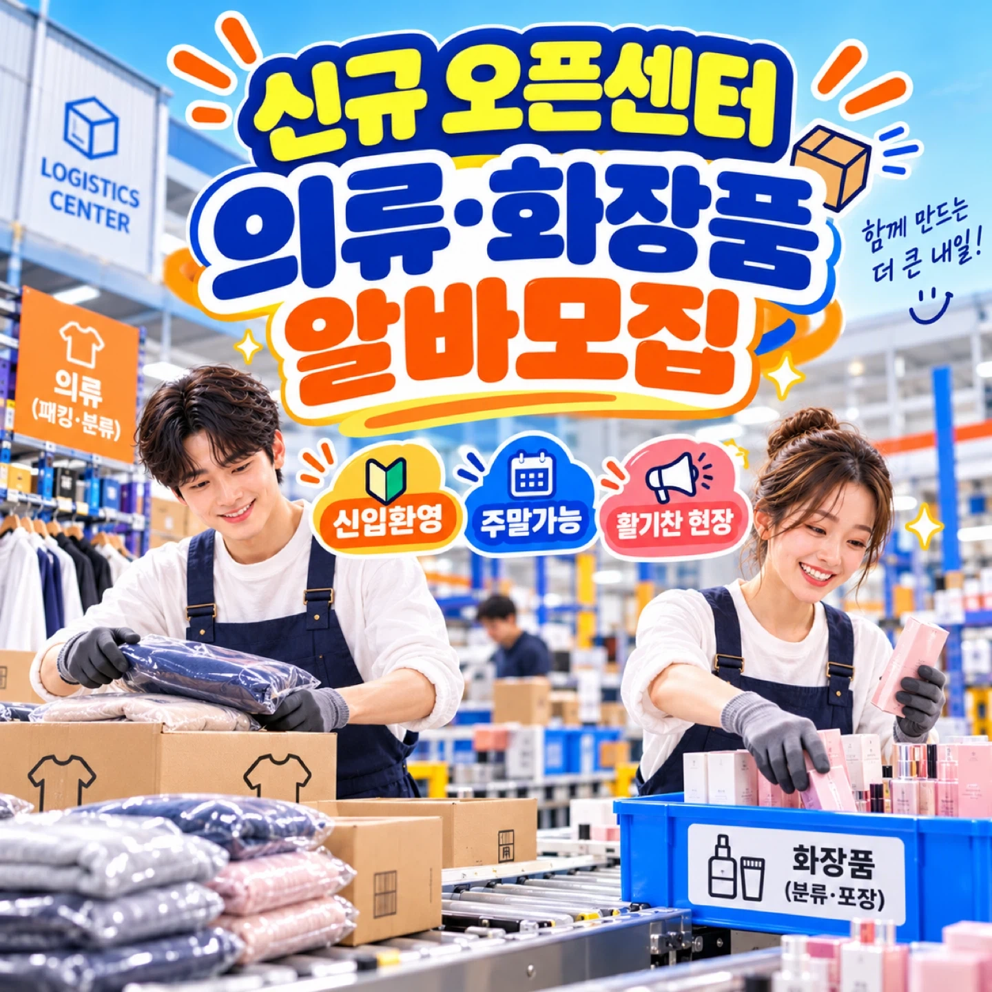 신규센터 오픈 화장품 의류 잡화 물류센터