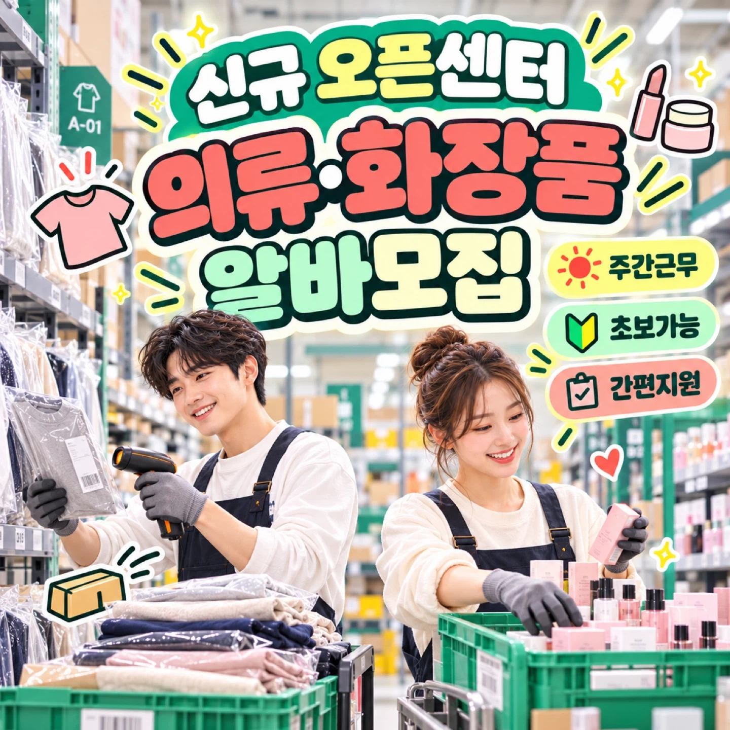 신규센터 오픈 화장품 의류 잡화 물류센터