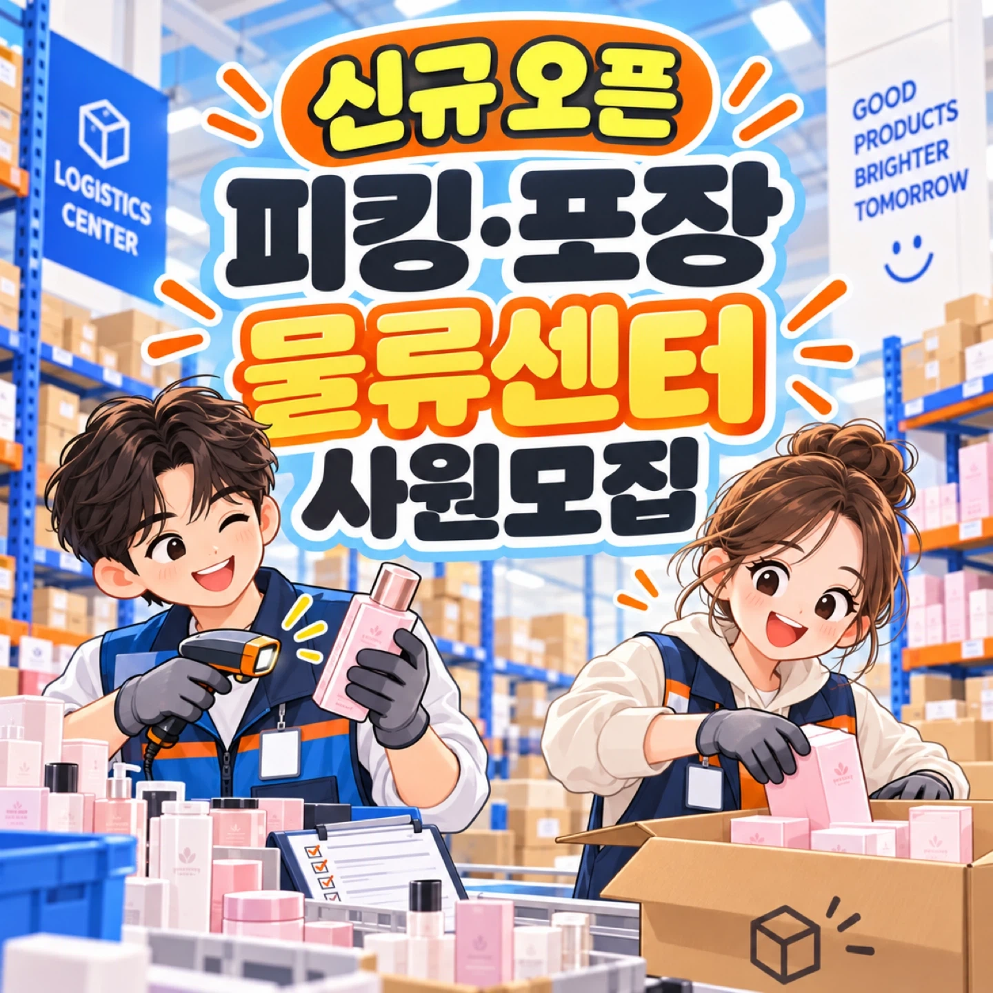 지게차 및 일반 모집 신규오픈 화장품 의류 잡화 물류