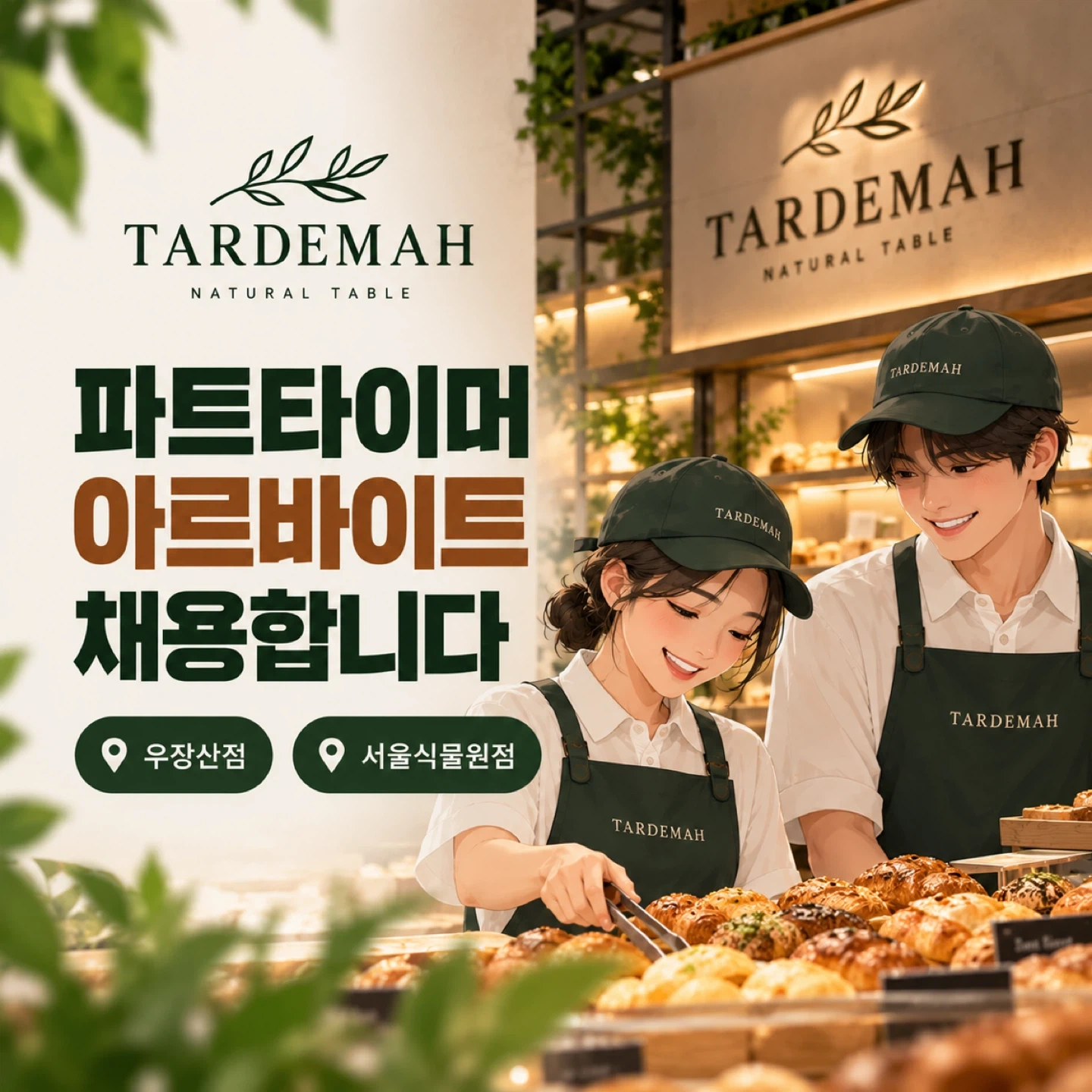 타르데마 베이커리 지점별 판매 아르바이트 모집