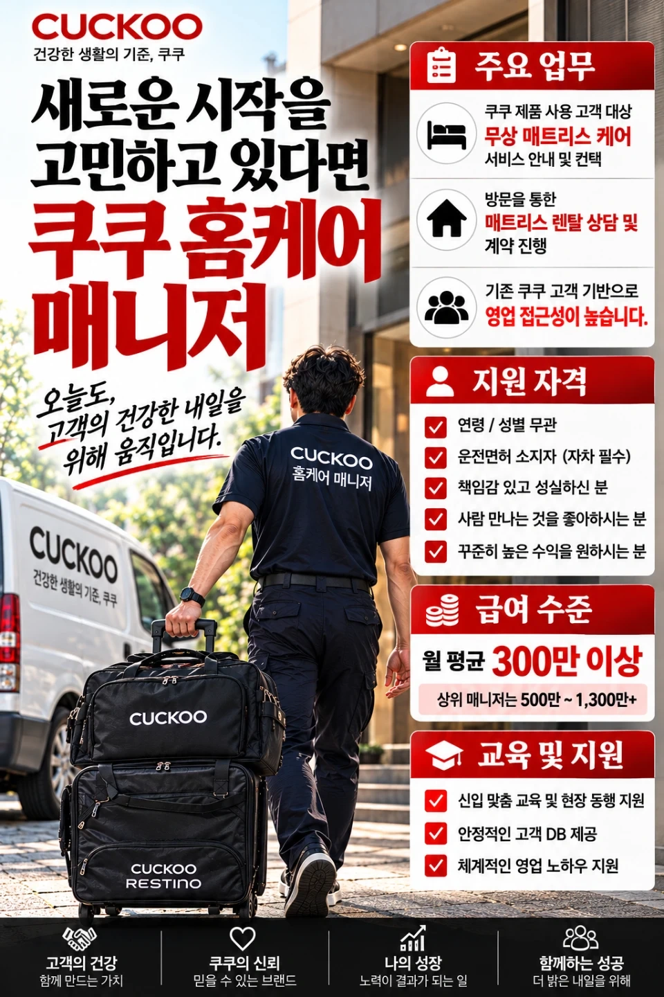 쿠쿠 매트리스 케어 매니저 채용! 2명