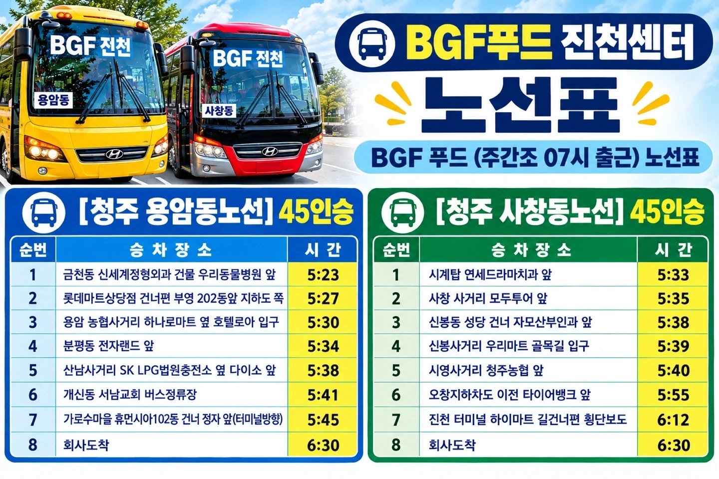 BGF 진천푸드 !원하는날만근무! 주간근무 급구!!!