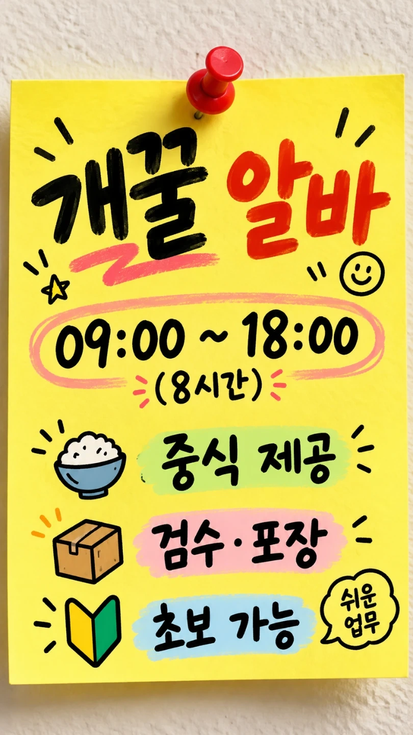 내일9시출근 급구!당일지급 포장.검수꿀알바!자차