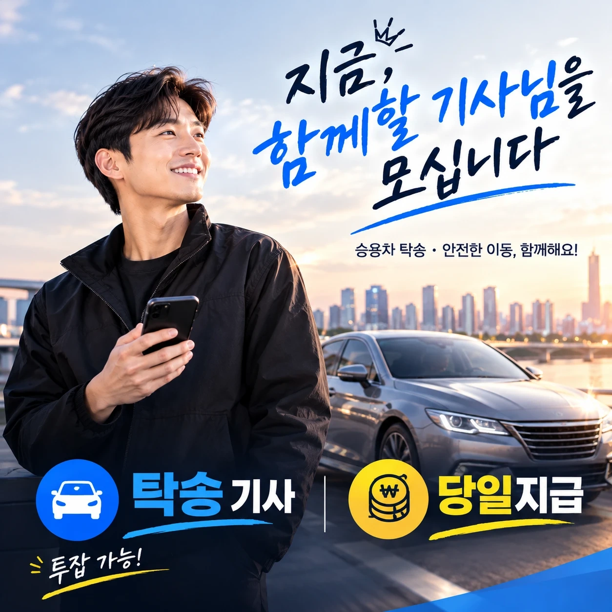승용차탁송 하실분 찾습니다.