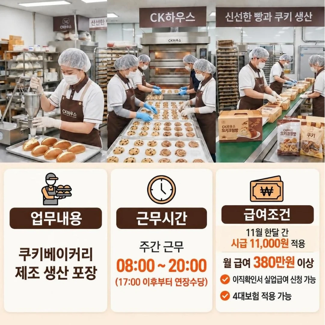 월380이상 시급11000원 쿠키 생산 데코