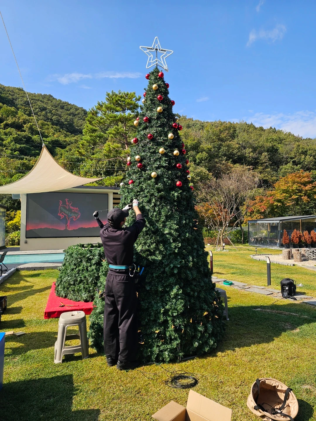 크리스마스트리설치업무 보조구합니다
