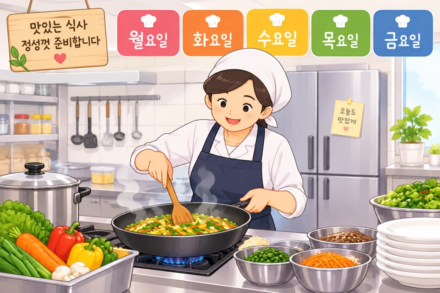 오전 주방 조리사 구합니다 60인분