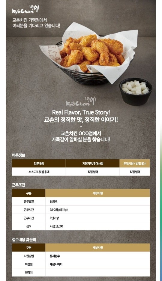 산본동 교촌치킨 금정역점 아르바이트 장소