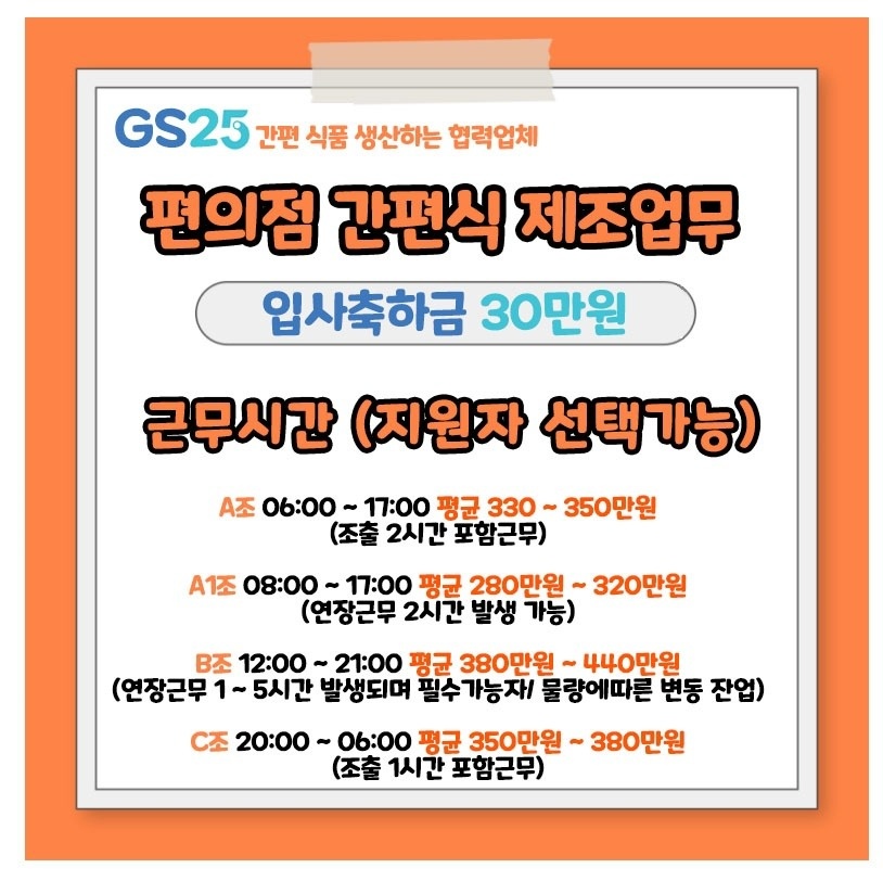 GS편의점 간편식 제조회사 파인에프에스 사원채용 공고 썸네일