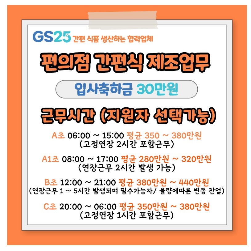 GS편의점 간편식 제조회사 파인에프에스 사원채용 공고 썸네일