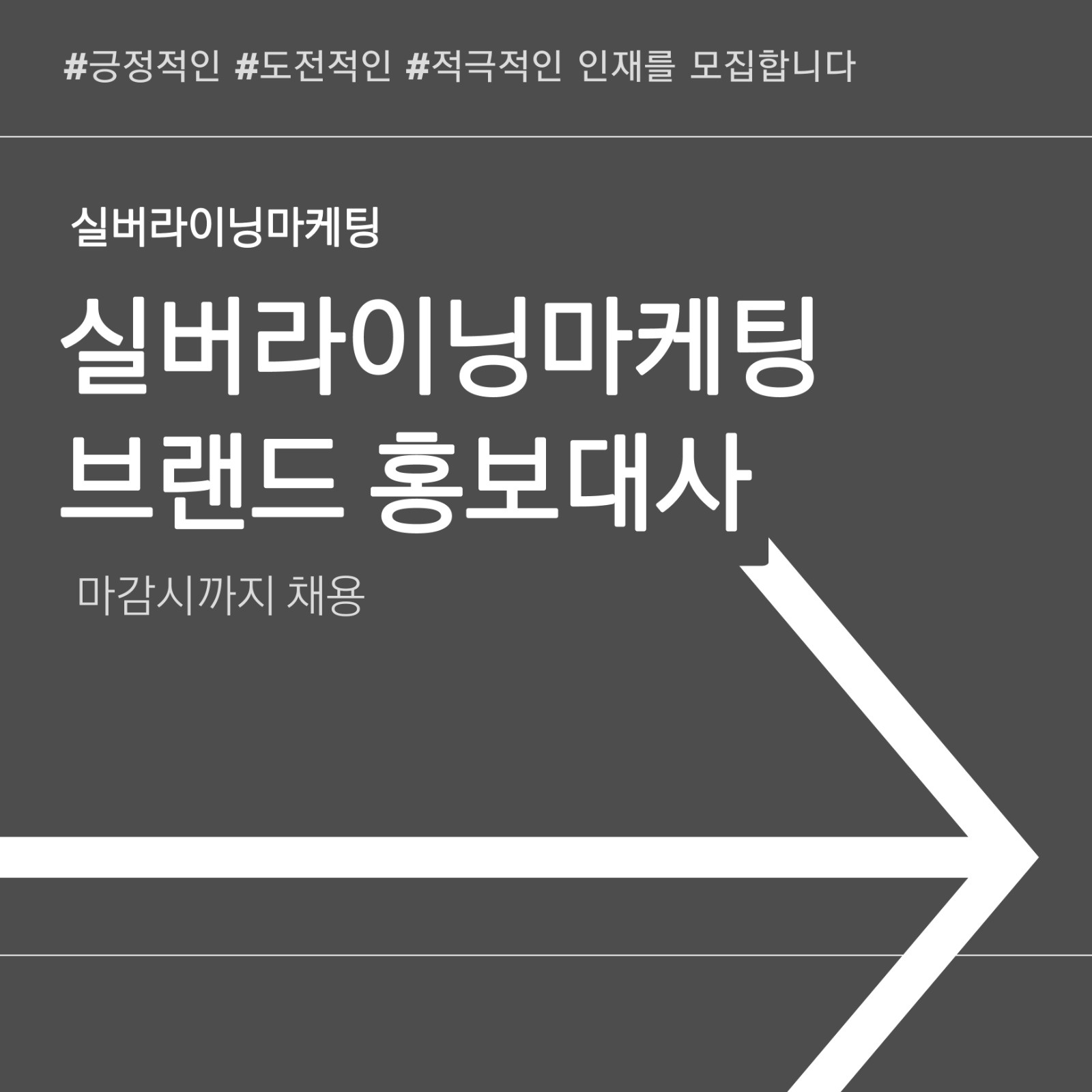 브랜드 홍보대사 (실버라이닝마케팅) 공고 썸네일