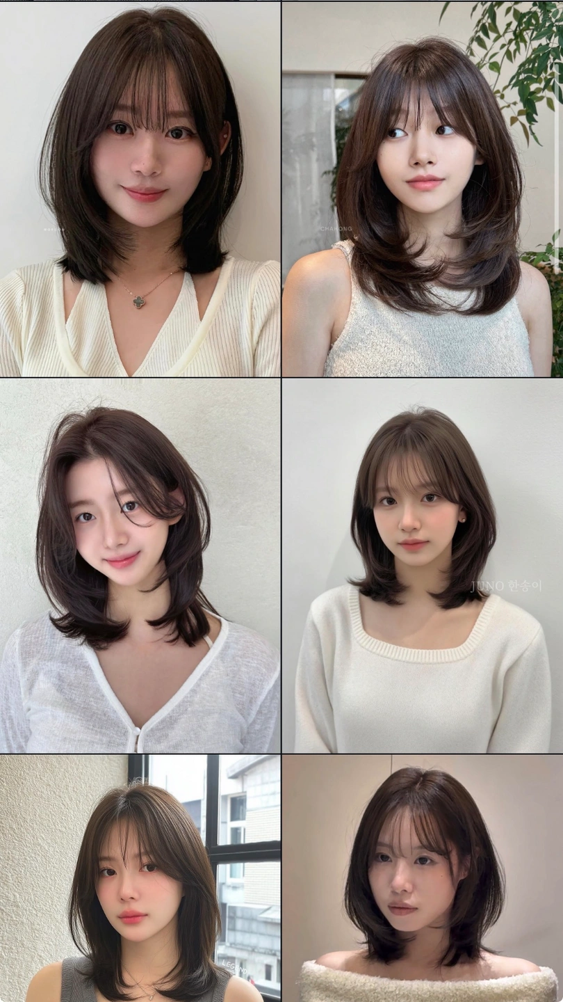중단발레이어드컷 모델 구합니다