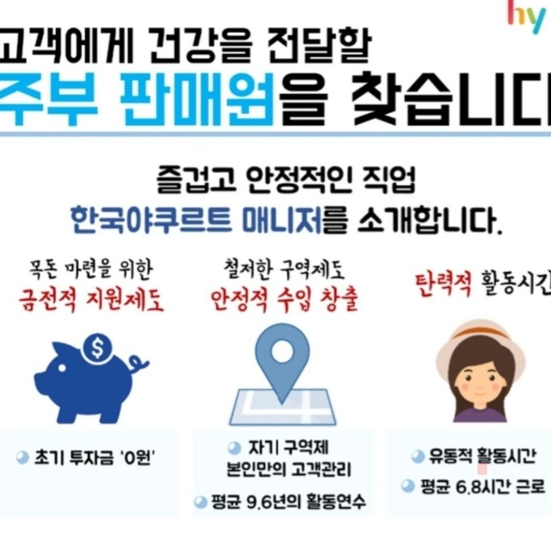 hy(한국야쿠르트) 매니저 모집 공고 썸네일